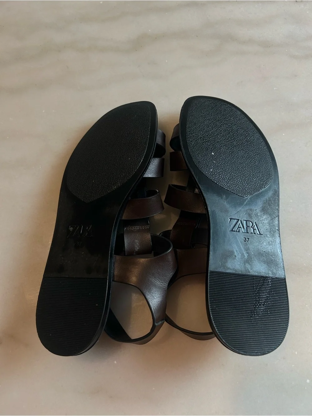 Sold!!!Brown Leather Cage Gladiator Sandals Size 37⁠  size us - Picture 5 of 9